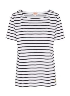 Armor-Lux Gestreept T-shirt Van Licht Katoen Met Boothals | Wit -MORGAN Verkoop 1689278