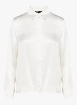 Maje CECILY - Zijden Blouse Met Klassieke Kraag | Wit -MORGAN Verkoop 2630020