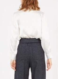 Maje CECILY - Zijden Blouse Met Klassieke Kraag | Wit -MORGAN Verkoop 2686193