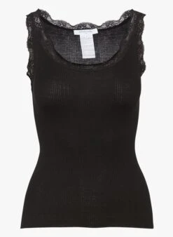 GERARD DAREL ANAE - Zijden Singlet Met Kant | Zwart -MORGAN Verkoop 3131702