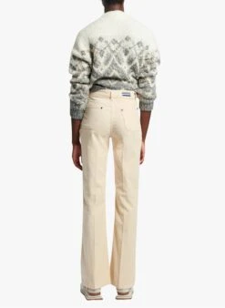 Vanessa Bruno DOMPAY - Broek Met Uitlopende Pijpen En Ribtextuur Katoenblend | Beige -MORGAN Verkoop 3253134