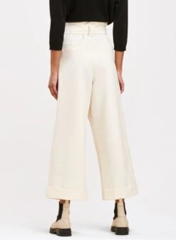 Wijde Broek Met Hoge Taille En Ceintuur | Wit 10 Wijde Broek Met Hoge Taille En Ceintuur | Wit -MORGAN Verkoop 3509281