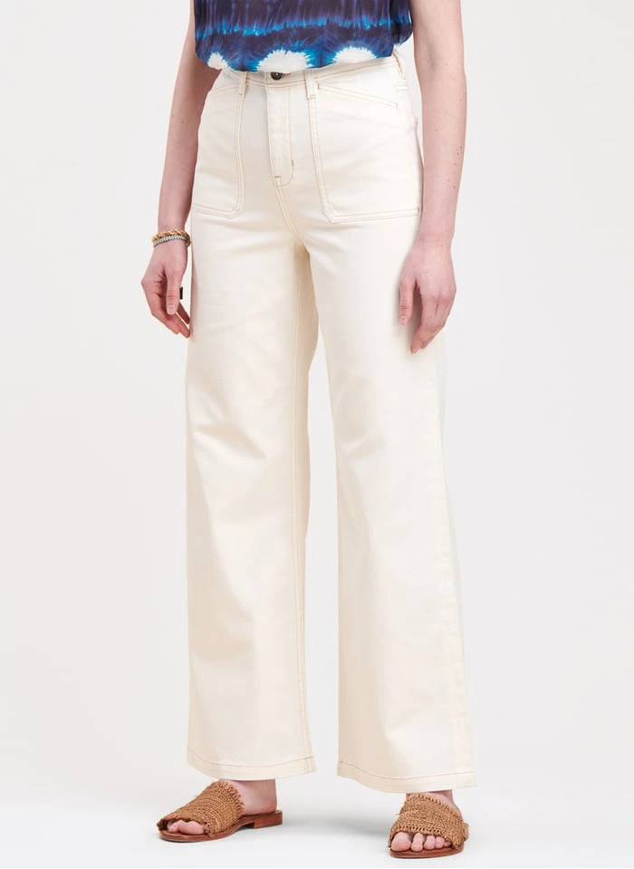 Flared Jeans Van Biokatoenmix | Wit 3 Flared Jeans Van Biokatoenmix | Wit