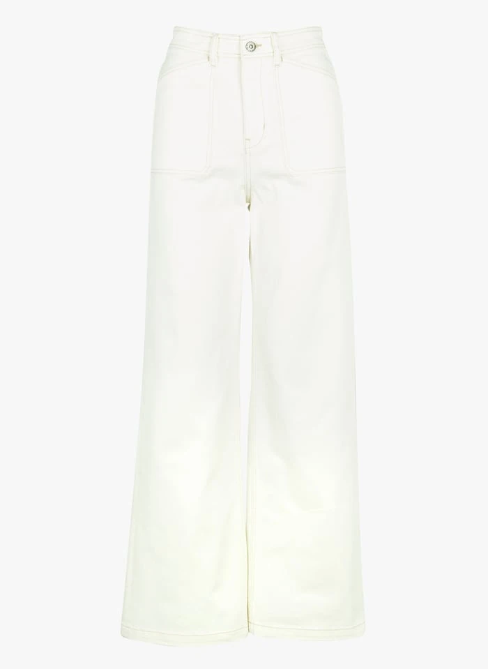 Flared Jeans Van Biokatoenmix | Wit 4 Flared Jeans Van Biokatoenmix | Wit - Afbeelding 2