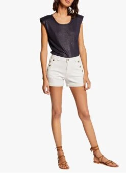 MORGAN Spijkershort Met Zeemansdetail | Wit -MORGAN Verkoop 3645887