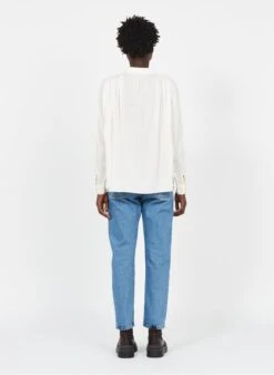 Sessun STAEL - Blouse Met Klassieke Kraag En Smal Streepje | Wit -MORGAN Verkoop 3783834