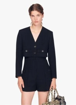 Sandro SEAL - Playsuit Van Tweedstof | Zwart 10 Sandro SEAL - Playsuit Van Tweedstof | Zwart -MORGAN Verkoop 3790728