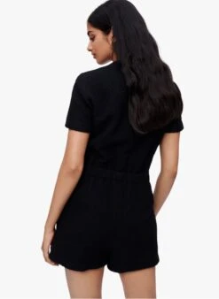 Maje 122IZOLA - Korte Jumpsuit Van Tweed | Zwart -MORGAN Verkoop 3867350