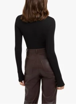 KOOKAI Kort T-shirt Met Ronde Hals Katoenblend | Zwart -MORGAN Verkoop 3868190