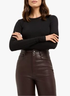 KOOKAI Kort T-shirt Met Ronde Hals Katoenblend | Zwart