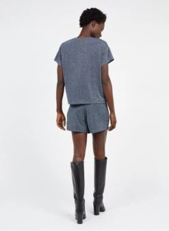 T-shirt Met Pailletten | Blauw 11 T-shirt Met Pailletten | Blauw -MORGAN Verkoop 3895288