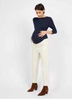 JEAN GROSSESSE - Zwangerschapsjeans Van Biokatoen | Wit -MORGAN Verkoop 3910389