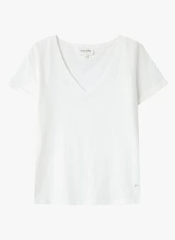 INTEMPOREL - Katoenen T-shirt Met V-hals | Wit -MORGAN Verkoop 3913356