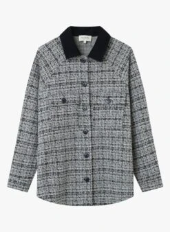 ISADORA - Overshirt Van Tweedstof Met Klassieke Kraag | Blauw -MORGAN Verkoop 3913392