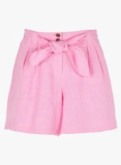 DES PETITS HAUTS TANG - Wijd, Linnen Short | Roze 16 DES PETITS HAUTS TANG - Wijd, Linnen Short | Roze -MORGAN Verkoop 3925821