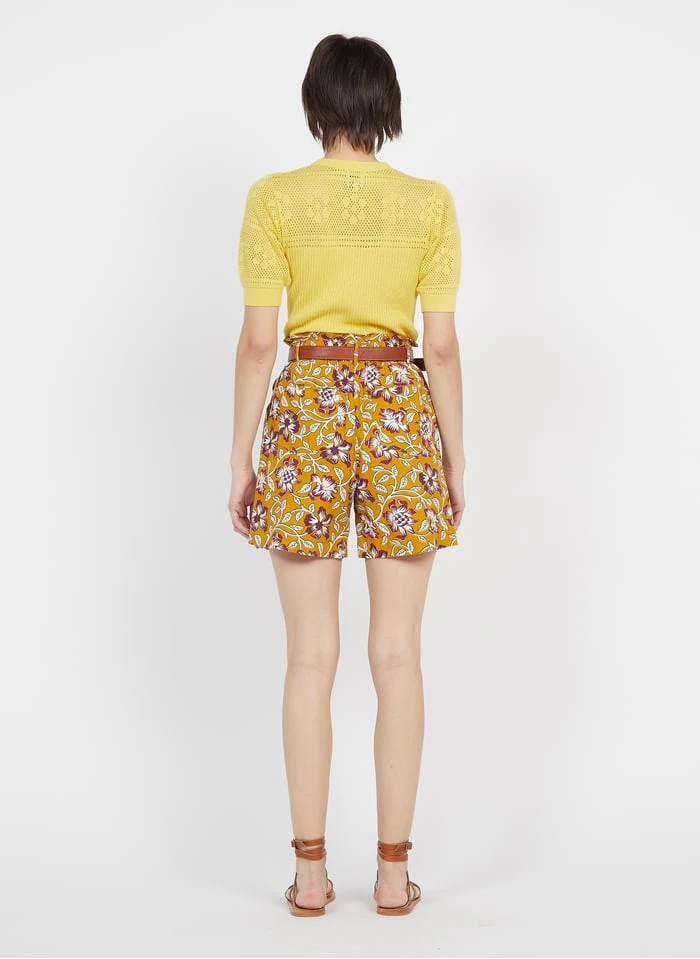 Petite Mendigote MARCO - Katoenen Short Met Print | Geel 3 Petite Mendigote MARCO - Katoenen Short Met Print | Geel - Afbeelding 2