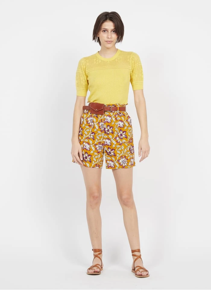 Petite Mendigote MARCO - Katoenen Short Met Print | Geel 2 Petite Mendigote MARCO - Katoenen Short Met Print | Geel