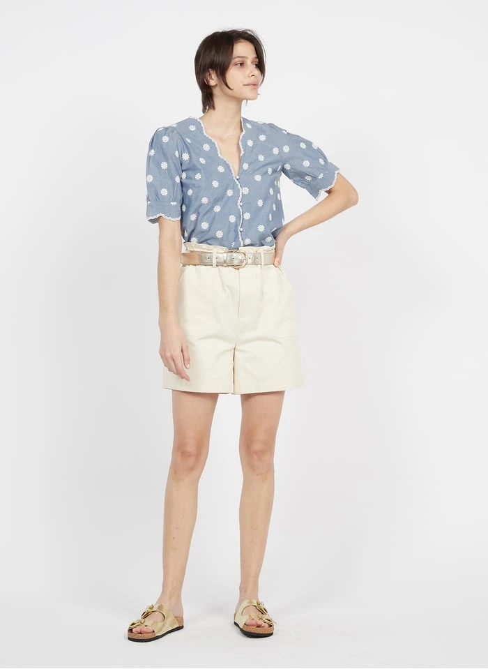 Petite Mendigote MARCO - Recht, Katoenen Short | Wit 12 Petite Mendigote MARCO - Recht, Katoenen Short | Wit - Afbeelding 10