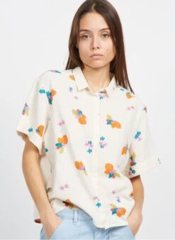 DES PETITS HAUTS TILDETTE - Katoenen Overhemd Met Klassieke Kraag | Beige