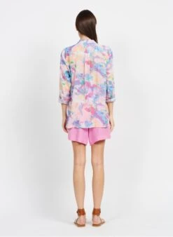 DES PETITS HAUTS TANG - Wijd, Linnen Short | Roze 19 DES PETITS HAUTS TANG - Wijd, Linnen Short | Roze -MORGAN Verkoop 3927202