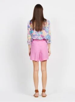 DES PETITS HAUTS TANG - Wijd, Linnen Short | Roze 15 DES PETITS HAUTS TANG - Wijd, Linnen Short | Roze -MORGAN Verkoop 3927205