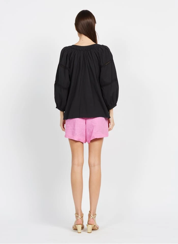 DES PETITS HAUTS TANG - Wijd, Linnen Short | Roze 10 DES PETITS HAUTS TANG - Wijd, Linnen Short | Roze - Afbeelding 8