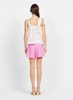 DES PETITS HAUTS TANG - Wijd, Linnen Short | Roze 25 DES PETITS HAUTS TANG - Wijd, Linnen Short | Roze -MORGAN Verkoop 3927219