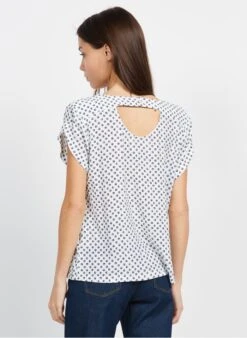 ONE STEP Top Met V-hals En Print | Wit -MORGAN Verkoop 3927371