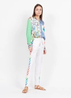 BROOKE - Rechte Broek Met Borduursel | Wit -MORGAN Verkoop 3951365