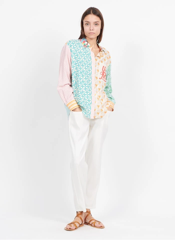 EVELYN - Blouse Met Klassieke Kraage En Print Linnenblend | Veelkleurig 6 EVELYN - Blouse Met Klassieke Kraage En Print Linnenblend | Veelkleurig - Afbeelding 4