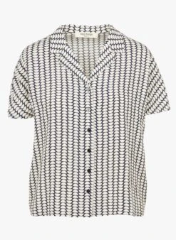 Top Met Klassieke Kraag En Print | Beige -MORGAN Verkoop 3952190