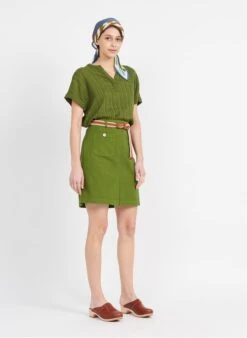 Top Van Gemengde Viscose Met Tuniekhals | Groen -MORGAN Verkoop 3964261