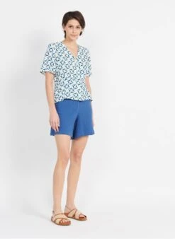 Bermuda Van Zachte, Luchtige Katoen | Blauw -MORGAN Verkoop 3964538