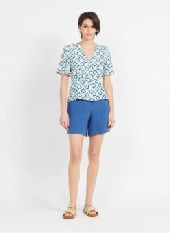 Bermuda Van Zachte, Luchtige Katoen | Blauw