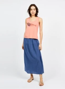 Katoenen Singlet Met Ronde Hals En Print | Oranje -MORGAN Verkoop 3969543