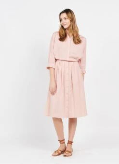 Wijde Blouse Van Gestreept Katoen | Roze -MORGAN Verkoop 3972109