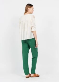 Katoenen Blouse Met Ronde Hals | Beige -MORGAN Verkoop 3972119