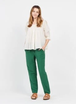 Katoenen Blouse Met Ronde Hals | Beige -MORGAN Verkoop 3972120