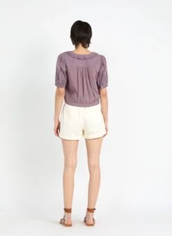 Korte, Katoenen Blouse Met Borduurwerk | Violet -MORGAN Verkoop 3972825