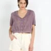 Korte, Katoenen Blouse Met Borduurwerk | Violet -MORGAN Verkoop 3972829