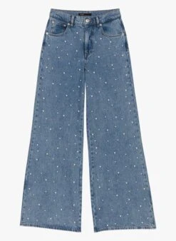 Maje PENBEARL - Katoenen Jeans Met Kraaltjes | Blauw