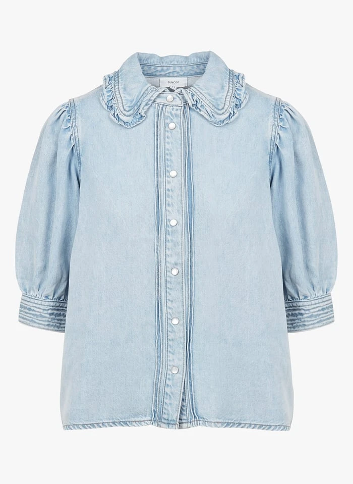 Suncoo LIETTE - Blouse Met Peterpankraagje | Jeans Onbewerkt 5 Suncoo LIETTE - Blouse Met Peterpankraagje | Jeans Onbewerkt - Afbeelding 3