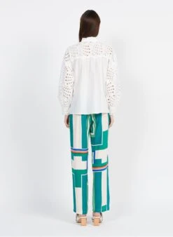 Suncoo LEONE - Katoenen Blouse Met Opengewerkt Kant | Wit -MORGAN Verkoop 3980236