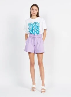 Suncoo BILAL - Wijde Short Met Hoge Taille | Violet -MORGAN Verkoop 3980286