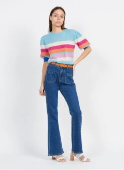 Suncoo ROUAN - Jeans Met Hoge Taille En Wijd Uitlopende Pijpen | Jeans Onbewerkt -MORGAN Verkoop 3980342