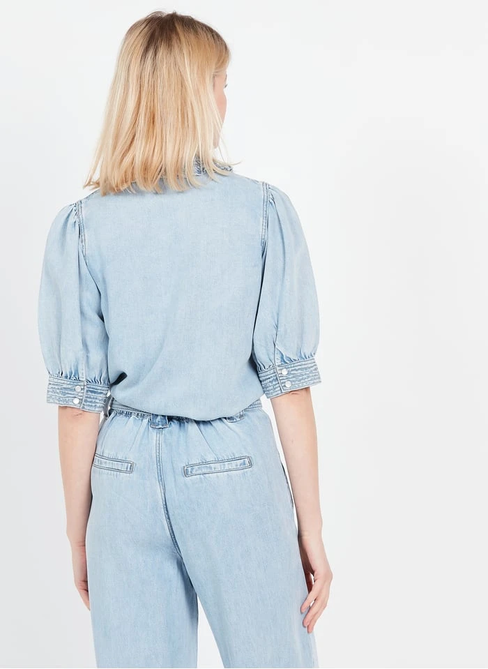 Suncoo LIETTE - Blouse Met Peterpankraagje | Jeans Onbewerkt 4 Suncoo LIETTE - Blouse Met Peterpankraagje | Jeans Onbewerkt - Afbeelding 2