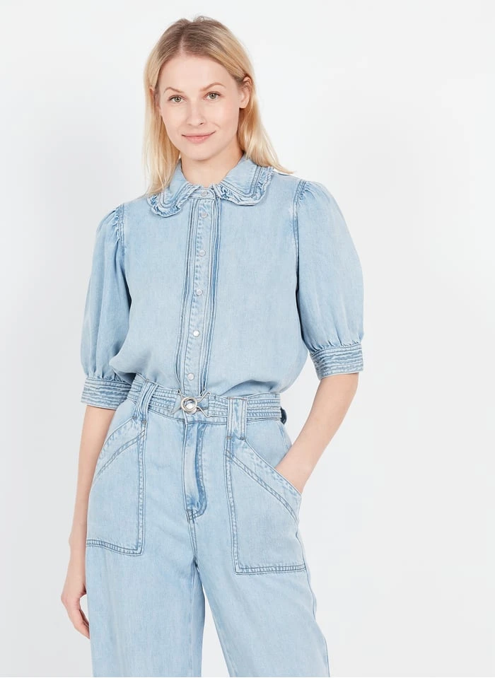 Suncoo LIETTE - Blouse Met Peterpankraagje | Jeans Onbewerkt 3 Suncoo LIETTE - Blouse Met Peterpankraagje | Jeans Onbewerkt