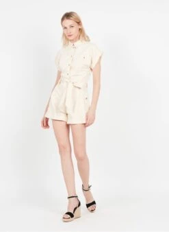 Suncoo IRIS - Playsuit Met Overhemdkraagje | Beige -MORGAN Verkoop 3980855