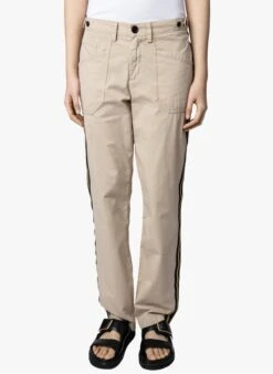 Zadig & Voltaire PAMELA - Rechte, Katoenen Broek | Beige