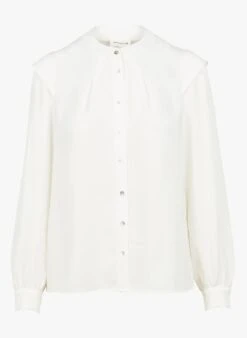MAISON 123 CLAUDIA - Soepelvallende Blouse Met Ronde Hals | Wit 10 MAISON 123 CLAUDIA - Soepelvallende Blouse Met Ronde Hals | Wit -MORGAN Verkoop 3995533